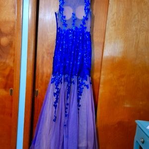 Absolutely stunning Royal Blue Prom dress with eye catching sequence and lace.